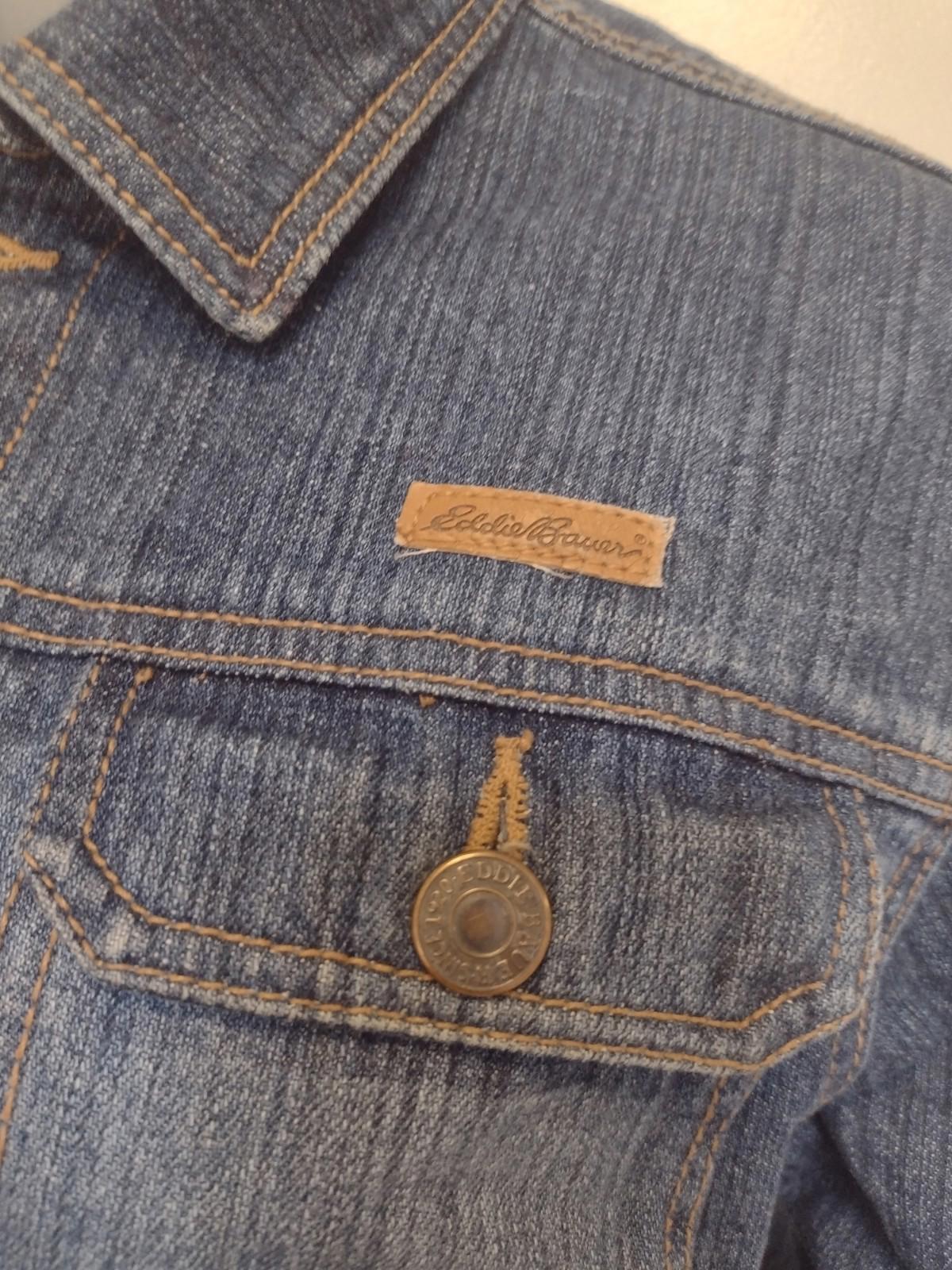 Eddie Bauer Hand Painted Hellfire Club Denim Jacket Youth 10/12 Custom Art