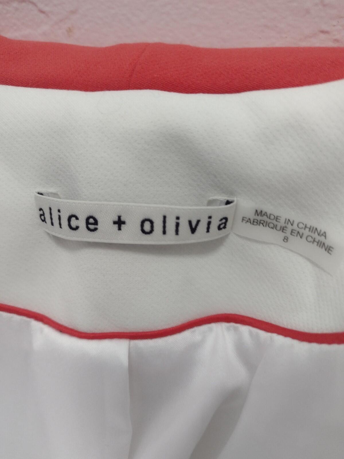 Retired alice + olivia Vernell Jacket White Orange Sz 8