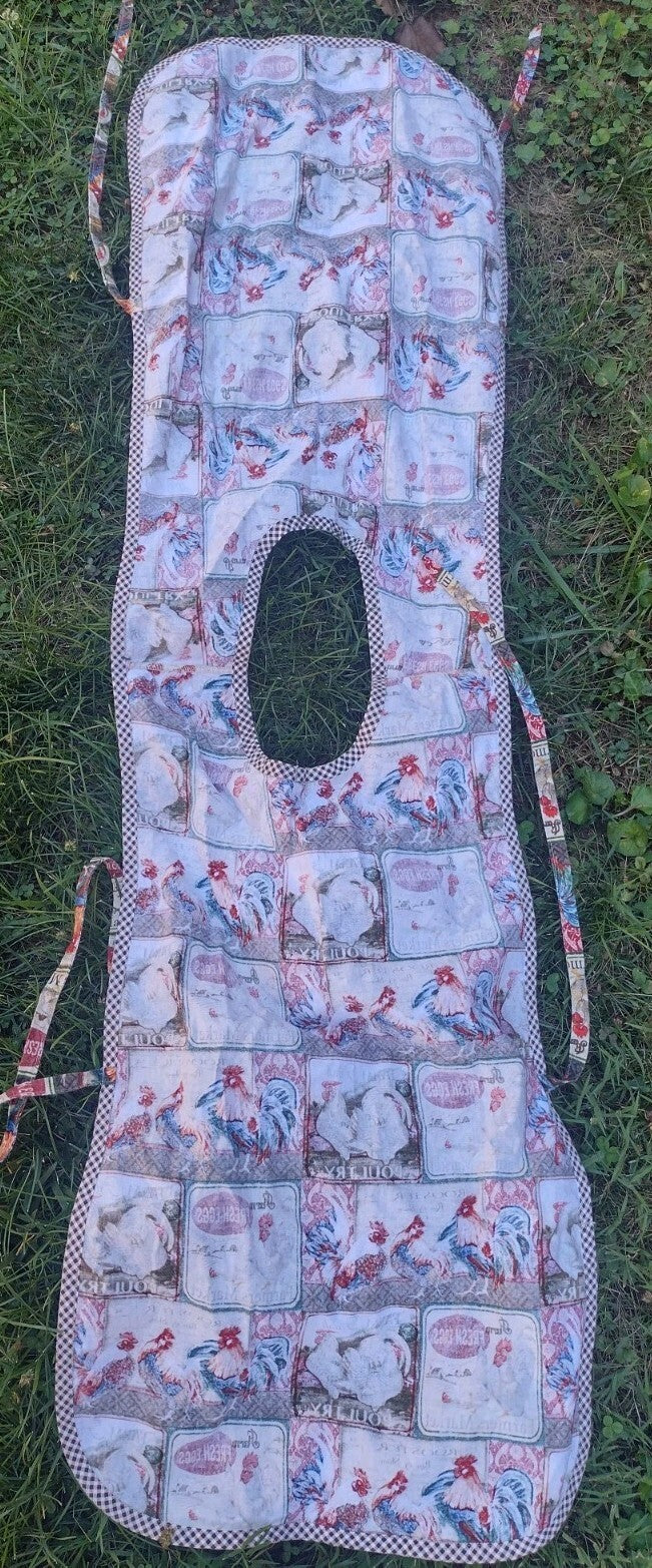 Country Chicken Apron Lot Reversible Farmhouse Rooster Hen Cotton Kitchen Set 2