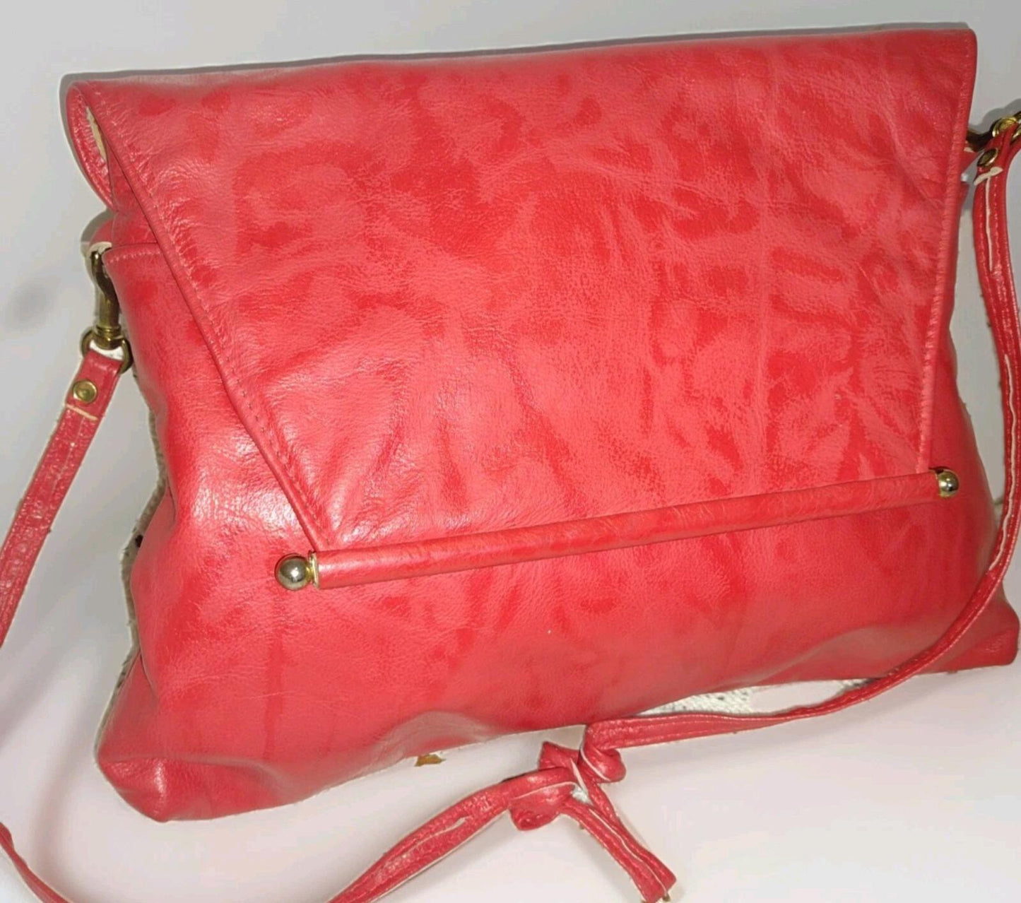 Set Of 2 VTG Red Leather & Straw Purses 80s Handmade Philippines Clutch Bag Lot