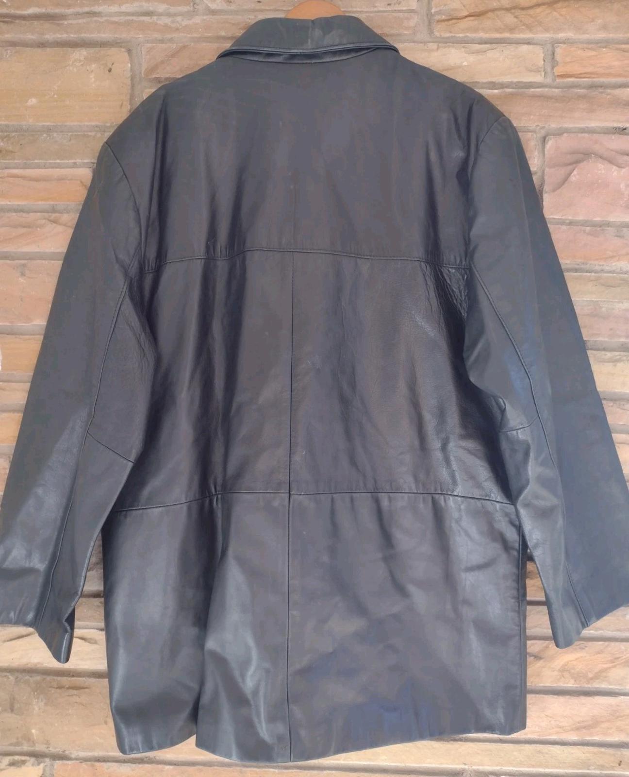 Oscar Leopold Black Calfskin Leather Jacket Sz M Canada Style 6202 4 Button VTG