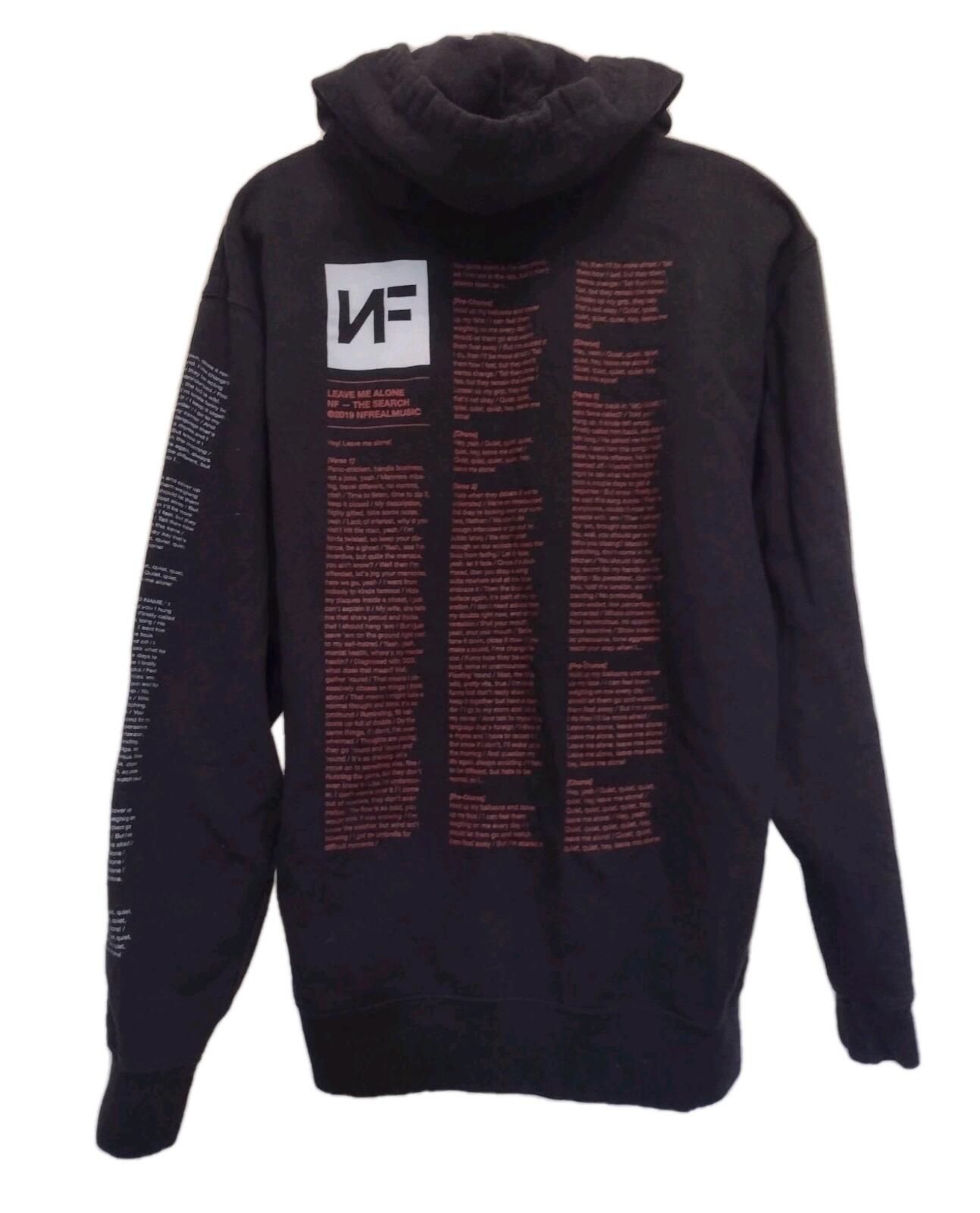 NF Leave Me Alone Hoodie The Search 2019 Rare Lyrics Print M