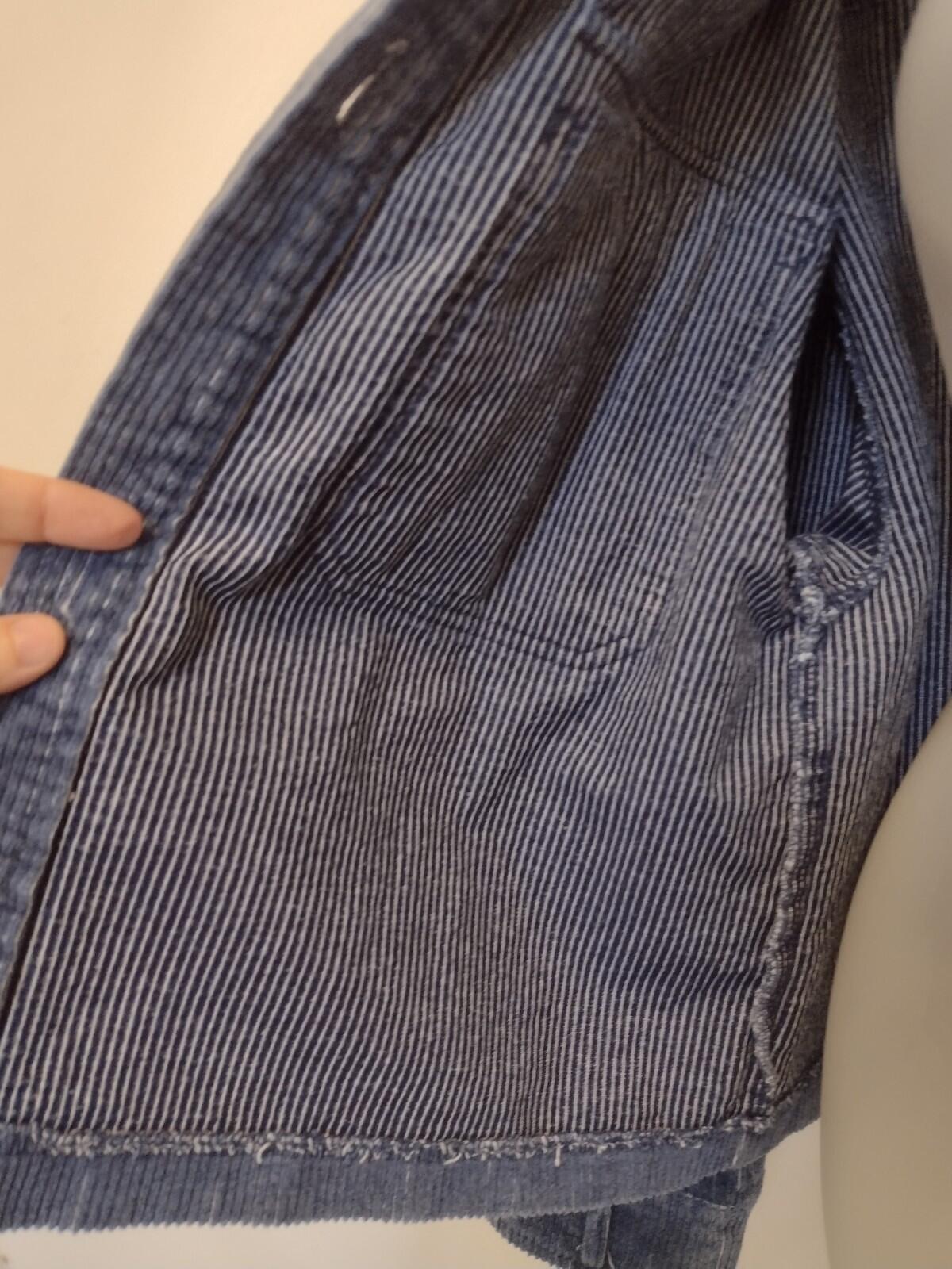 Avec Les Filles Cropped Corduroy Jacket L Shacket Blue Cute Cotton Top