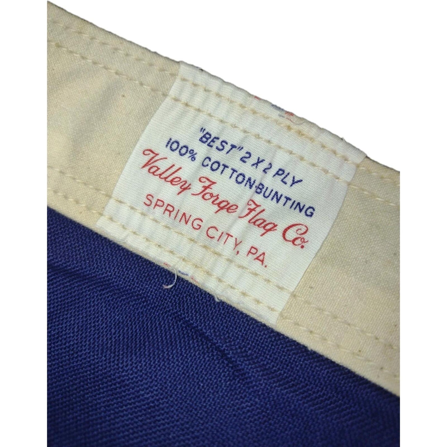 VTG 1960s Valley Forge 5x8 Cotton Flag BEST 2x2 Ply Double Appliqued Stars USA