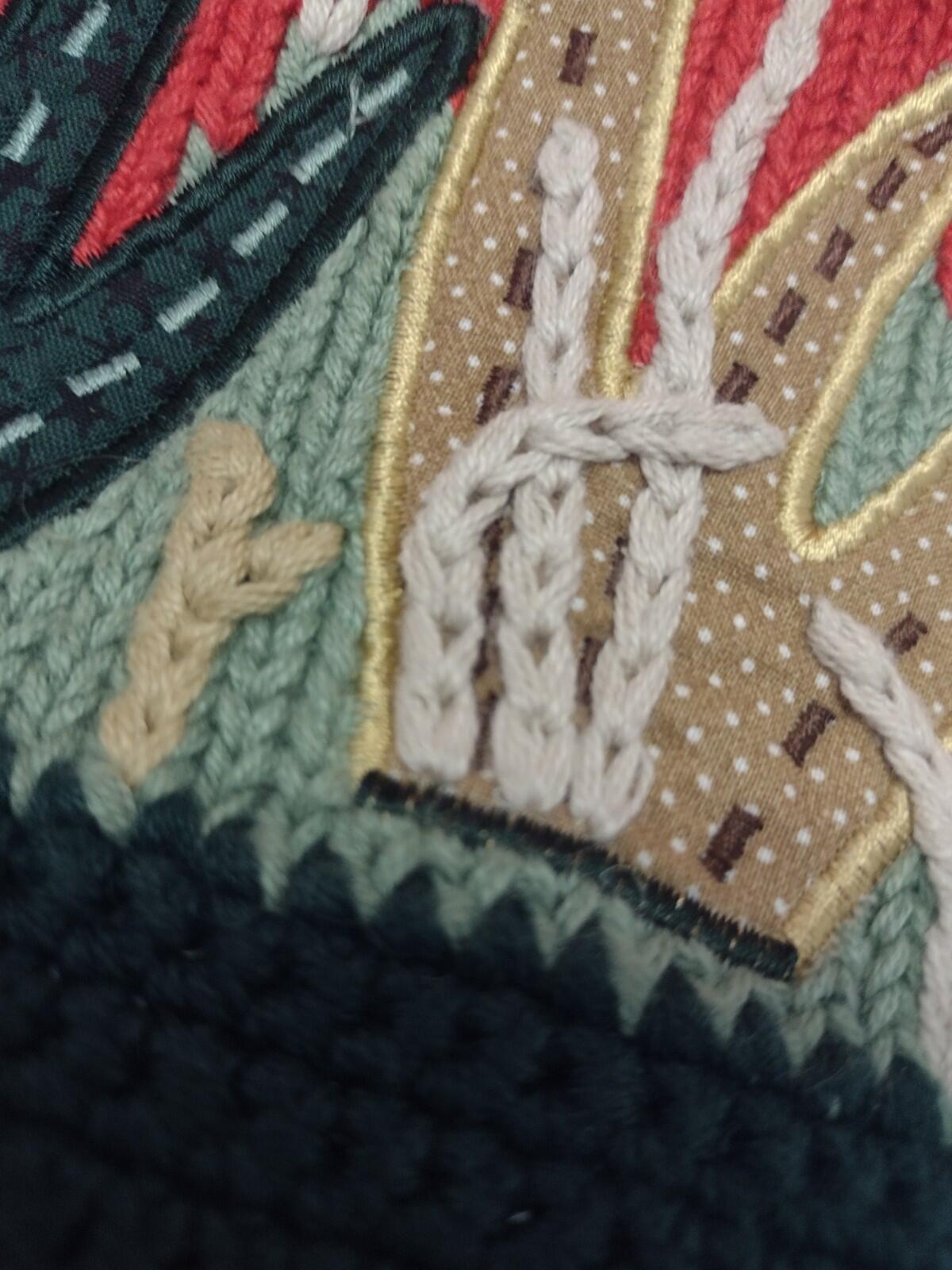 Orvis Ramie Cotton Duck Marsh Scene Sweater XS Wood Buttons Embroidered