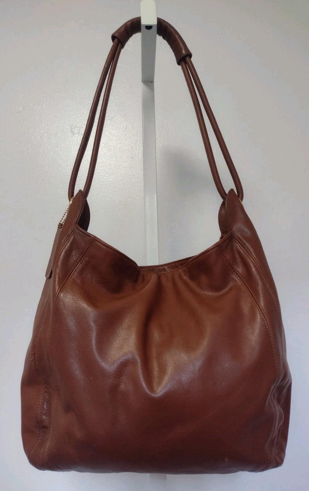Cee Klein Genuine Leather Shoulder Bag Brown Gold Hardware Vintage Y2K