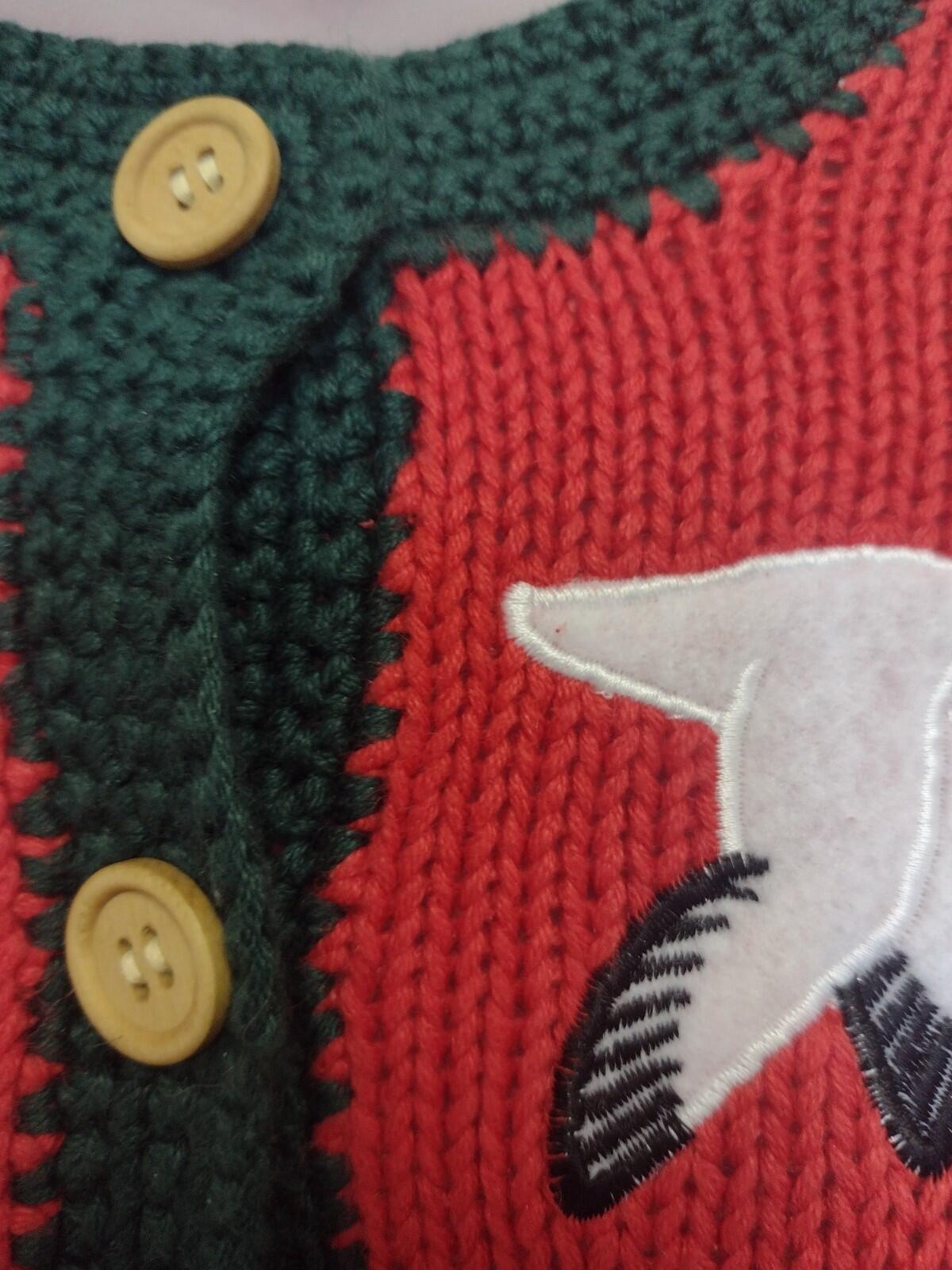 Orvis Ramie Cotton Duck Marsh Scene Sweater XS Wood Buttons Embroidered