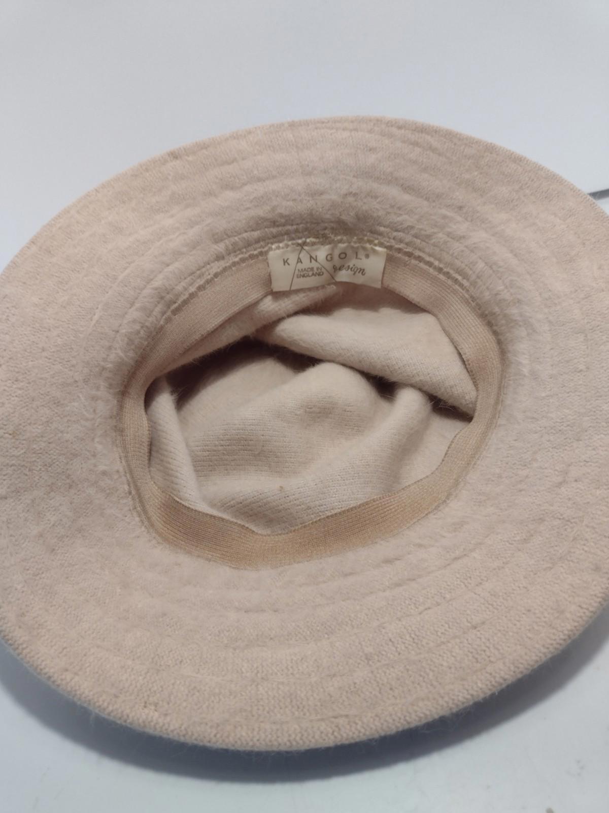 Vintage Kangol Furgora Wide Brim Hat Made in England Beige Plush 20.5”
