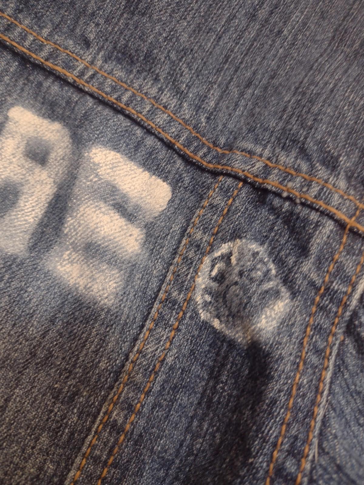 Eddie Bauer Hand Painted Hellfire Club Denim Jacket Youth 10/12 Custom Art