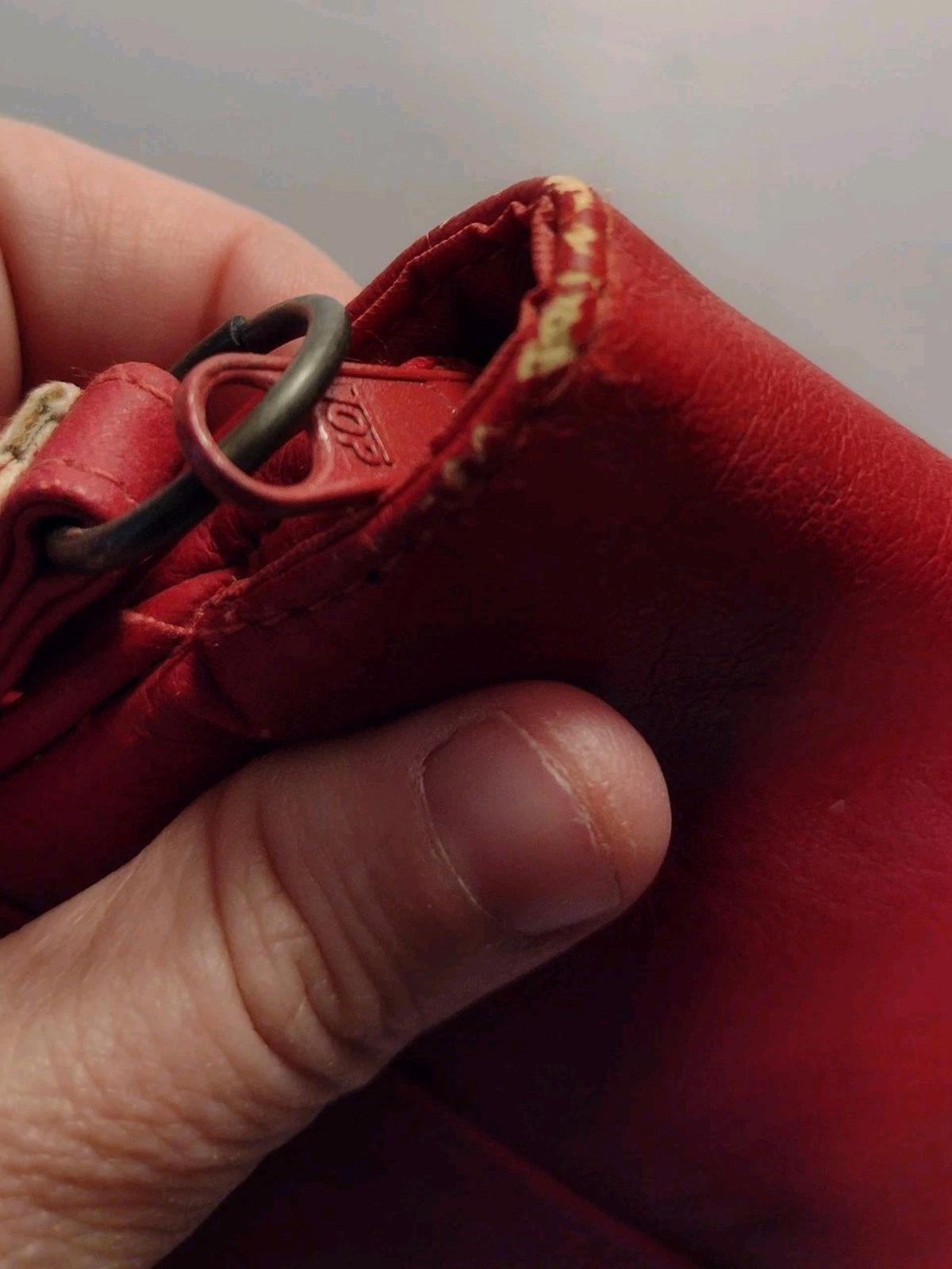 Vintage Sarne Country Crafted Red Faux Leather Envelope Clutch Bag Taiwan 14x10