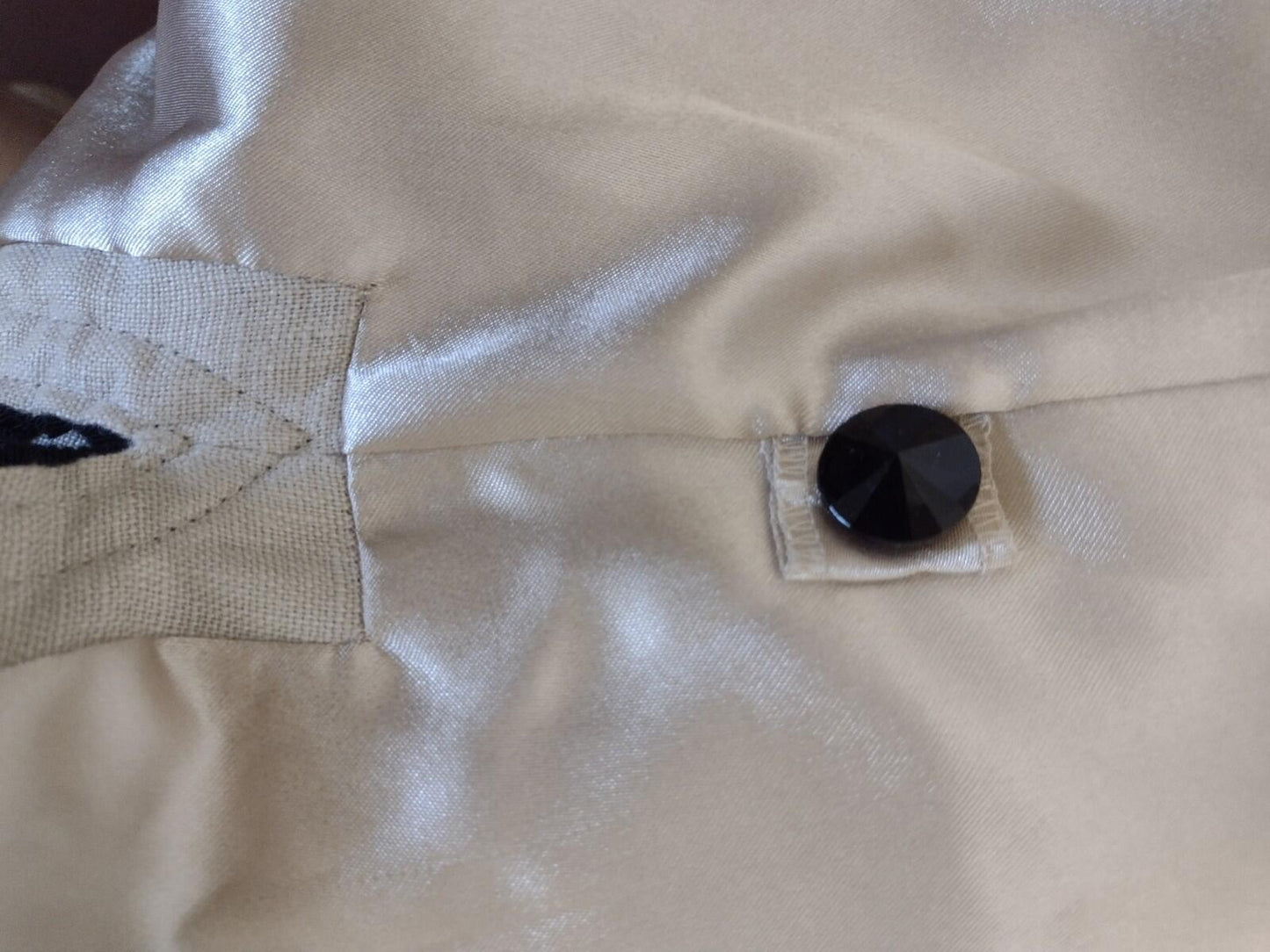 Linea Louis Dell’Olio Linen Embroidered Jacket XS Black Trim Satin Lined