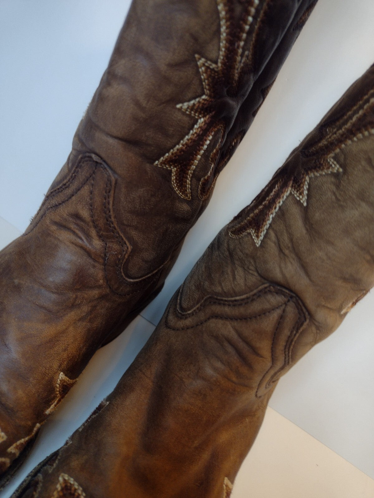 Circle G Cowboy Boots Womens 7 Brown Leather Western Snip Toe Embroidered Mexico