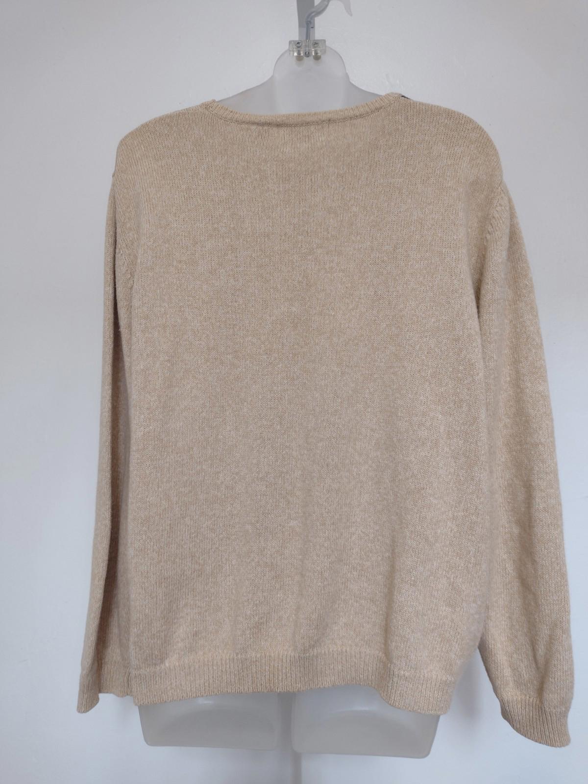 VTH 90s Y2K Size XL Embellished Embroidered Floral Long Sleeve Ramie Sweater