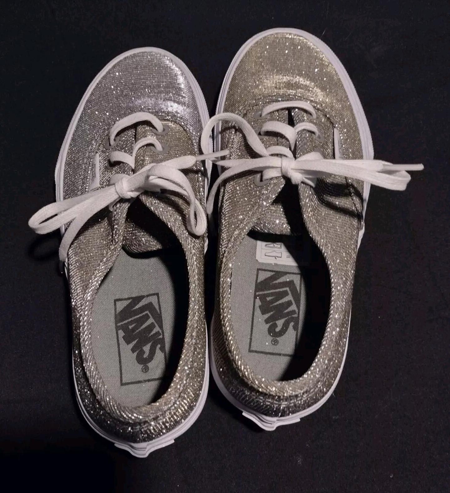 Vans New Gold Silver Glitter Sneakers Women's Sz 5 Men's Sz 3.5 Y2k