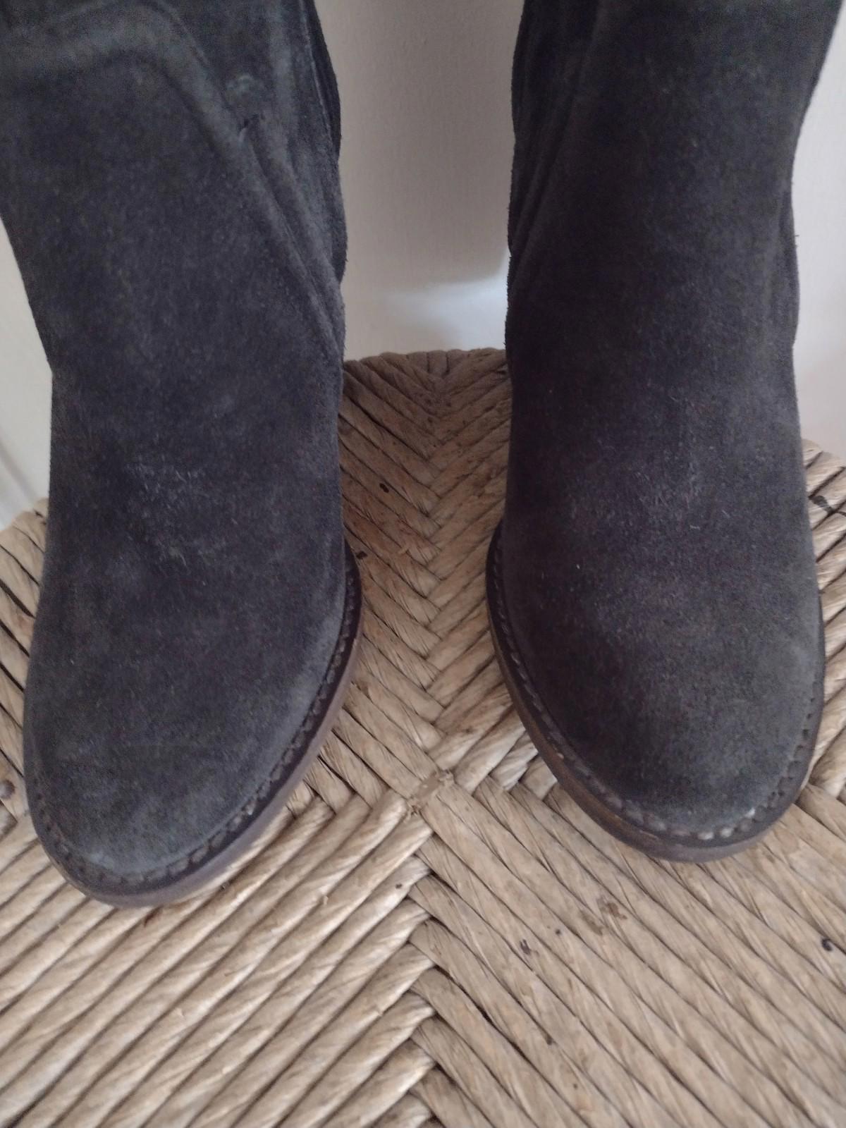 Vince Camuto Melaya Knee High Boot Off Black Suede Size 5.5 M Fits Like 6