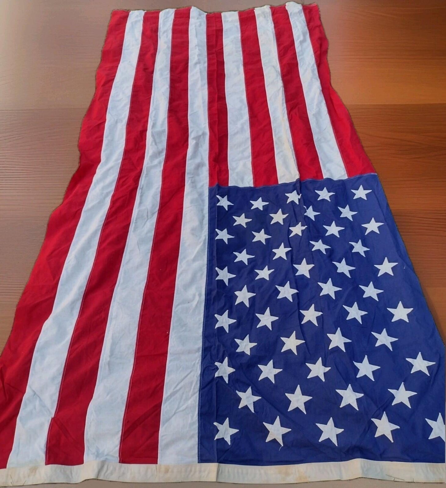 VTG 1960s Valley Forge 5x8 Cotton Flag BEST 2x2 Ply Double Appliqued Stars USA