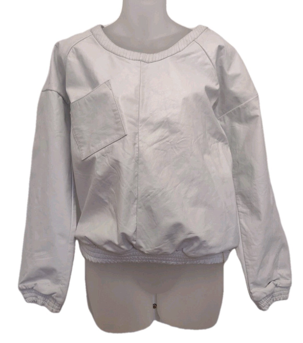 One Teaspoon White Leather Pullover Top Cropped Streetwear