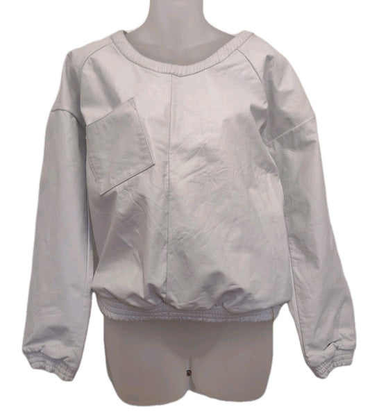 One Teaspoon White Leather Pullover Top Cropped Streetwear