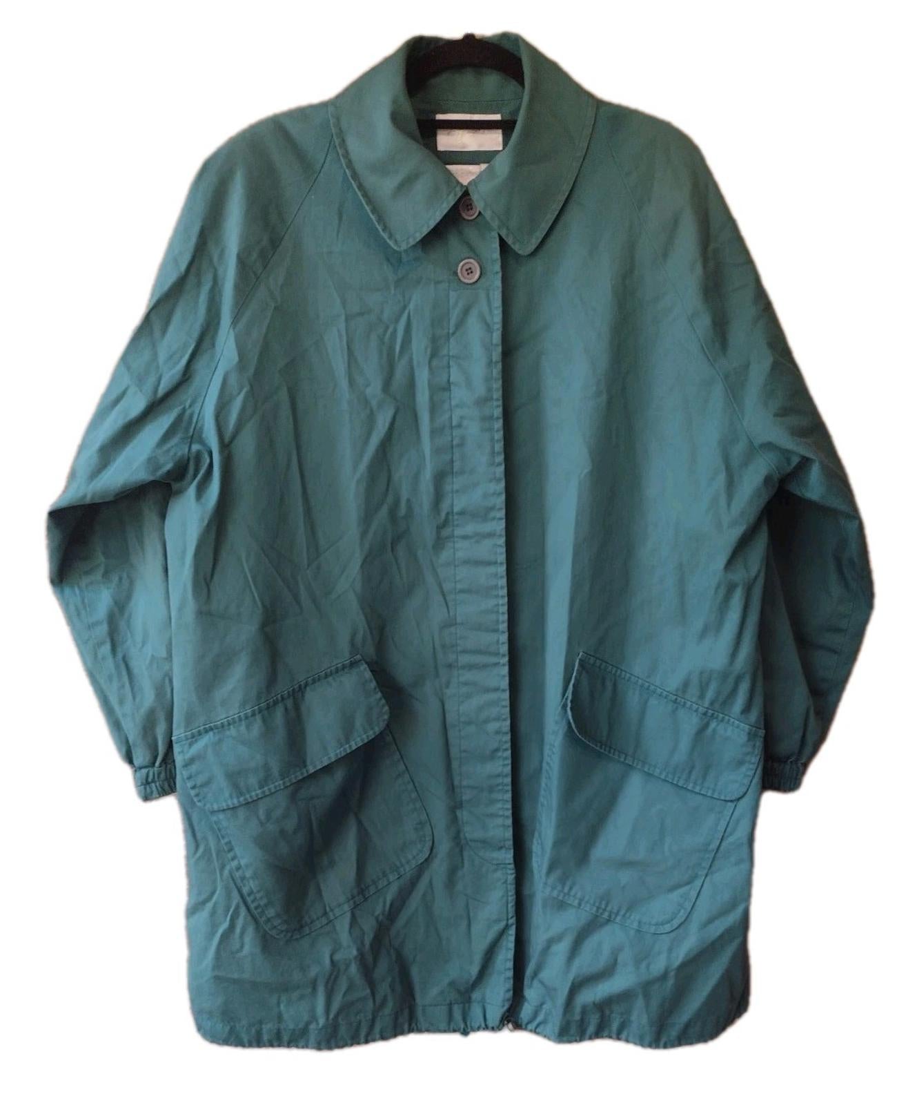 Vintage Apart Utility Jacket Wom L Green Cotton Blend Drawstring Satin Lined Y2k