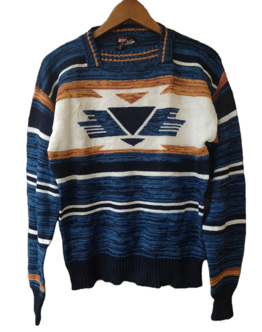 Vintage 80s Esprit by Campus Southwestern Knit Sweater XL Taiwan ROC