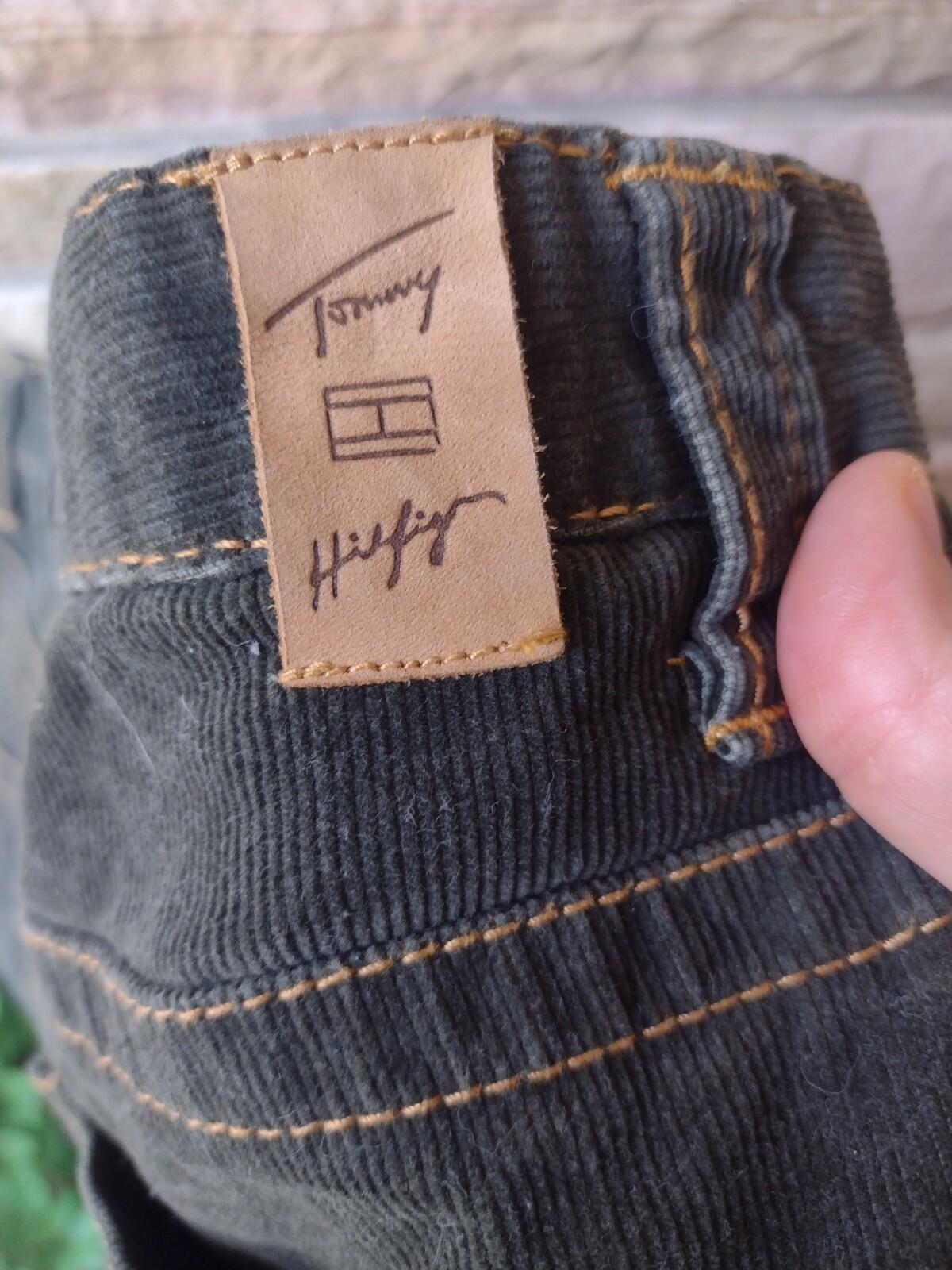 Y2K Tommy Hilfiger Hipster Boot Micro Cord Pants 14 Dark Green 2004