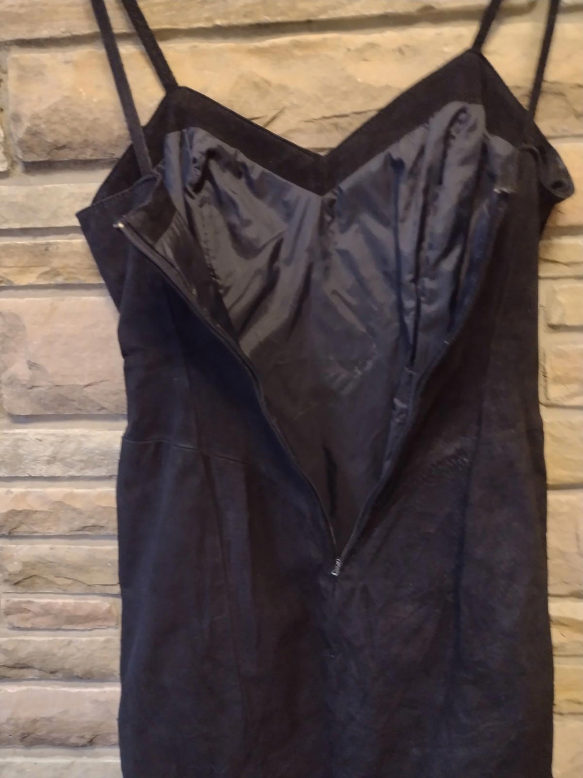 Vintage Wilsons Black Suede Dress & Cropped Jacket Set Korea RN 68426 69426