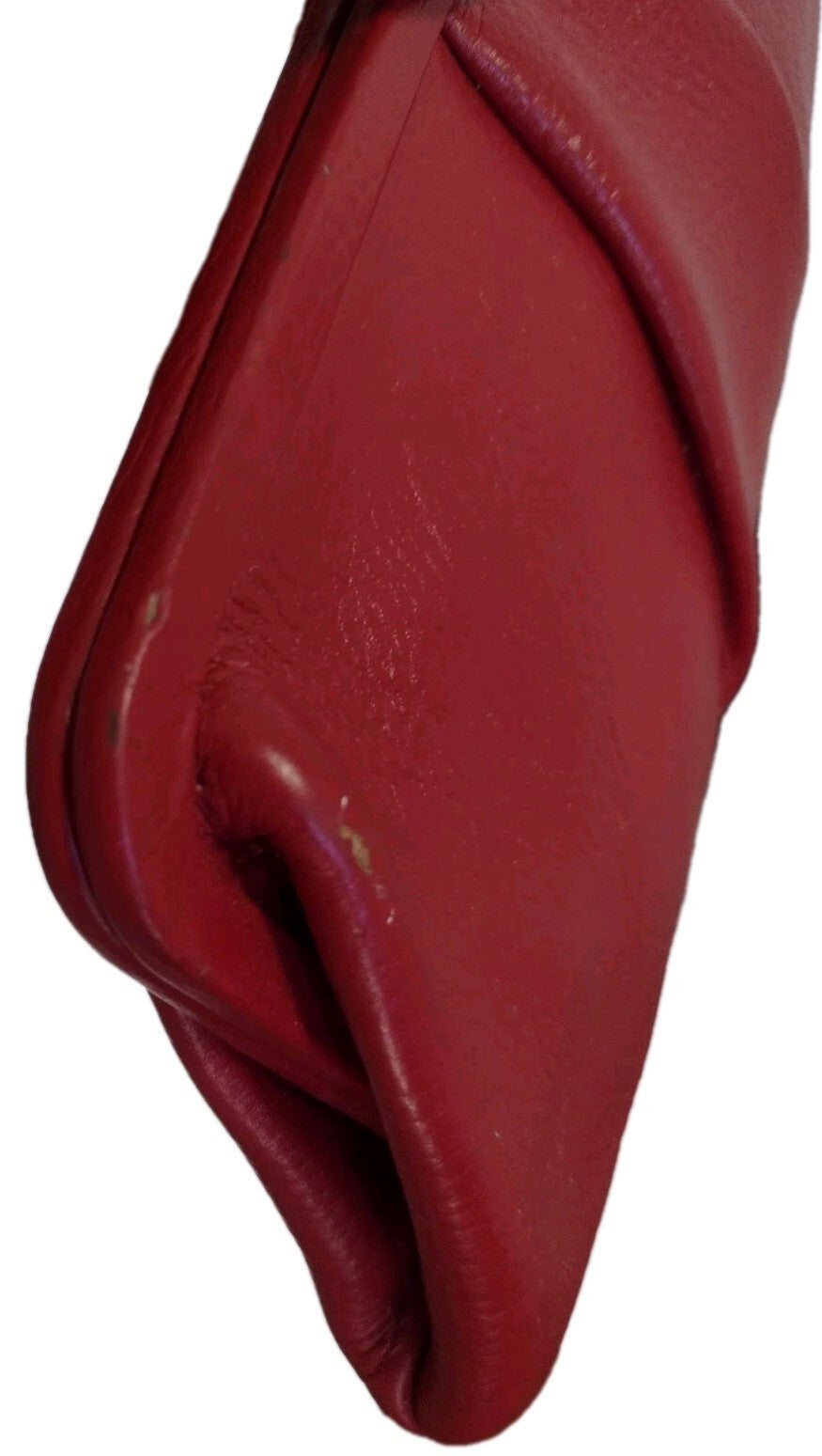 Vintage Red Pebbled Leather Clutch Purse Envelope Handbag Falcon Zip Classic