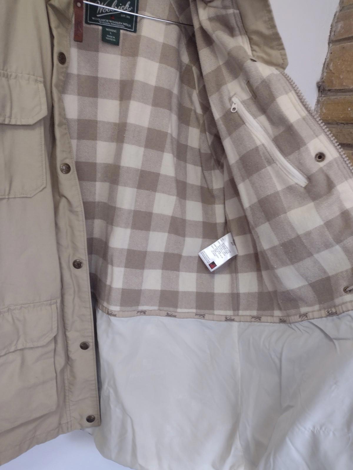 Woolrich Woolen Mills Daiki Suzuki Women's Khaki Parka L Fixed Hood Wool Lining