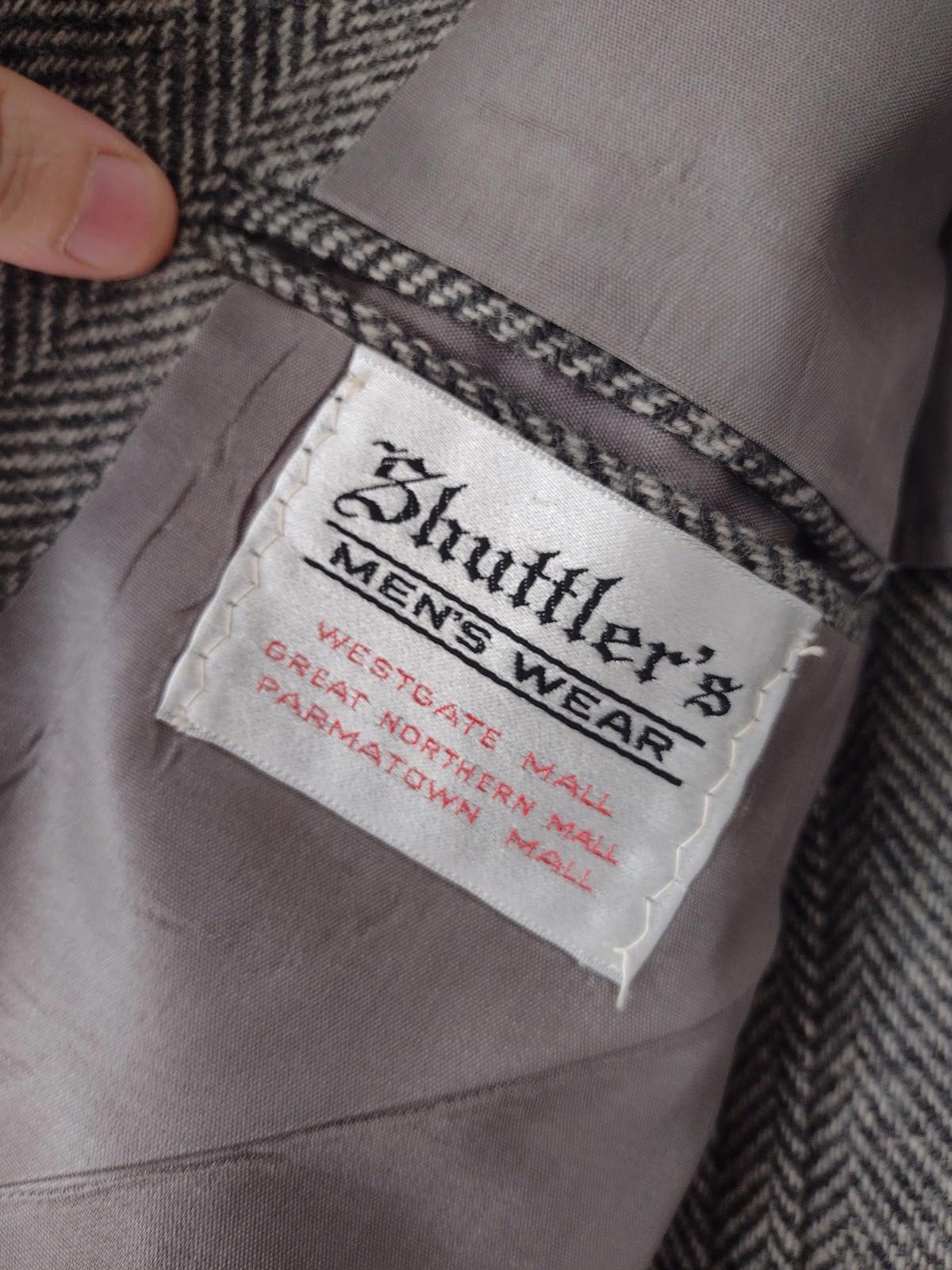Vintage Shuttler's Menswear Wool Herringbone Tweed Blazer Jacket Size L USA