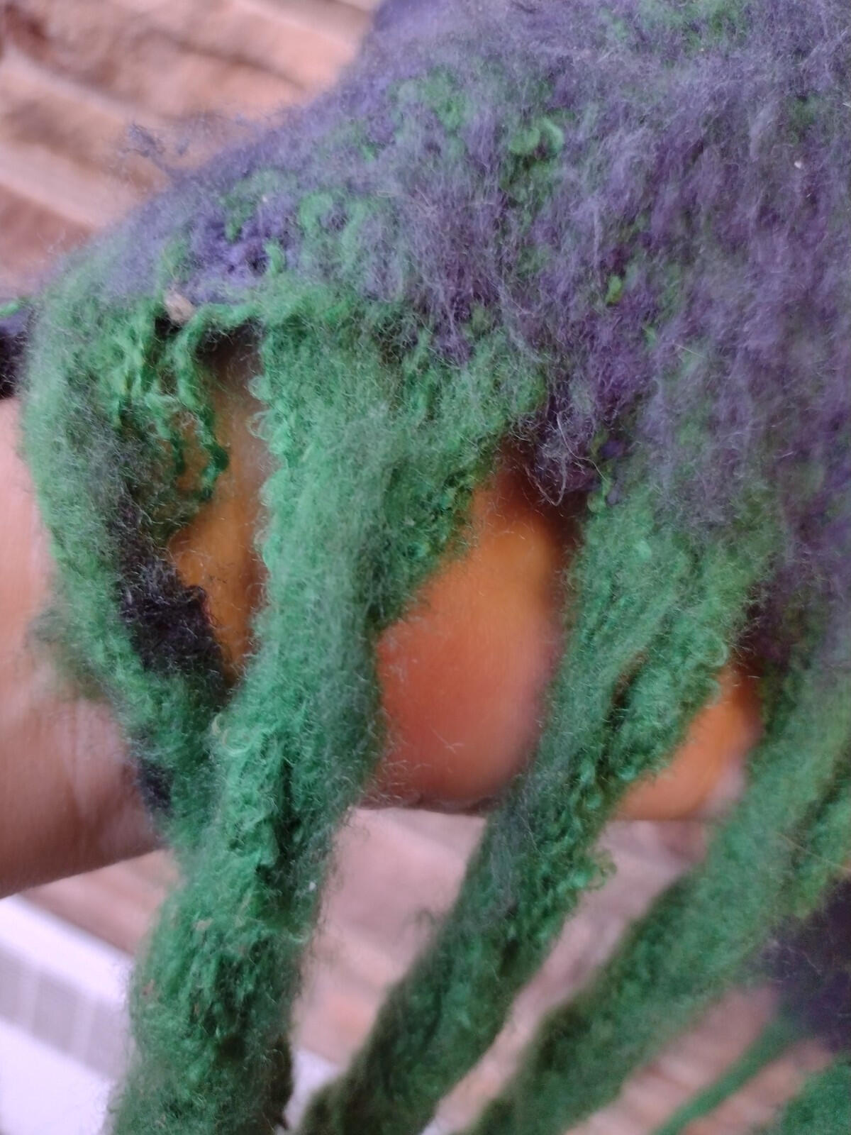 Soft & Fuzzy XL Large Scale Blue & Green Striped Fringe Scarf Wrap Shawl 96 X18