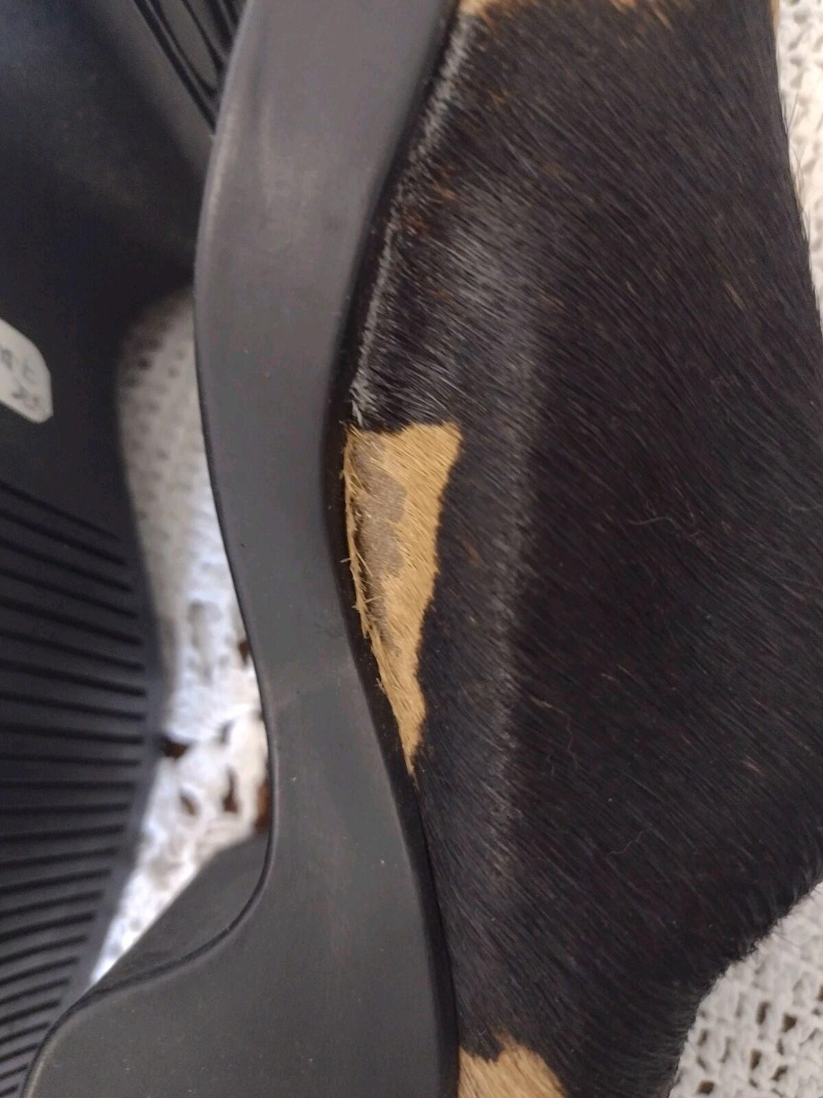 Retired VTG OS By Artifacts Pony Hair Brown Black Clogs Rubber Sole Sz 7