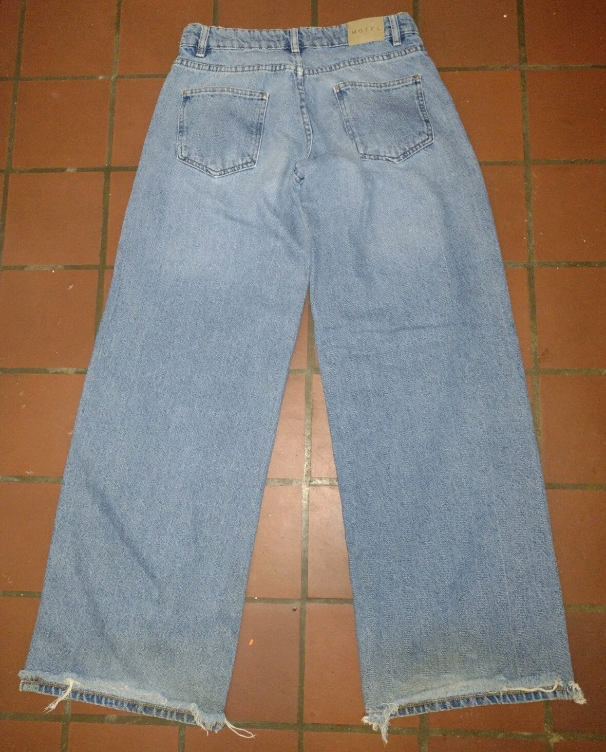 Motel Rocks Denim 28/34 Women’s Wide Leg Jeans Y2K Streetwear High Waist Rigid