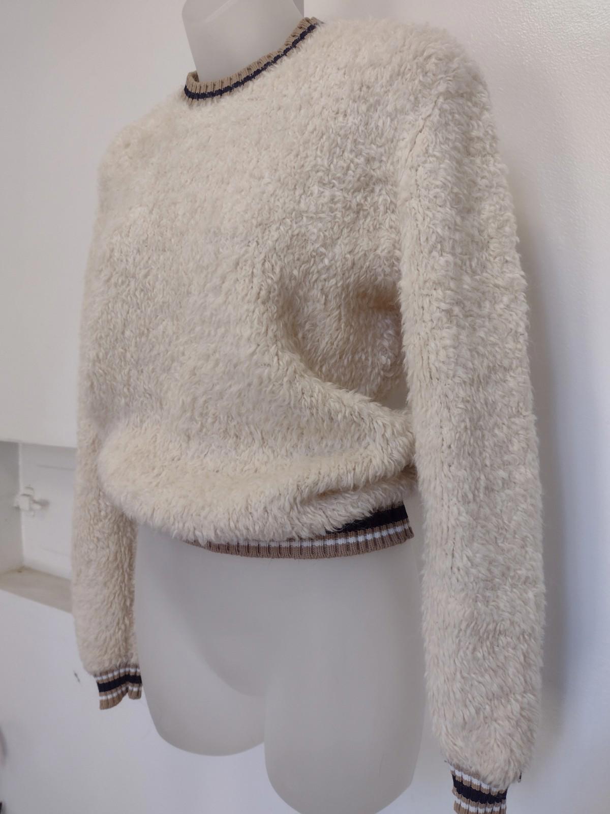Tommy Hilfiger Italian Yarn Pilca Teddy Furry Sweater Creamy Colour Size S