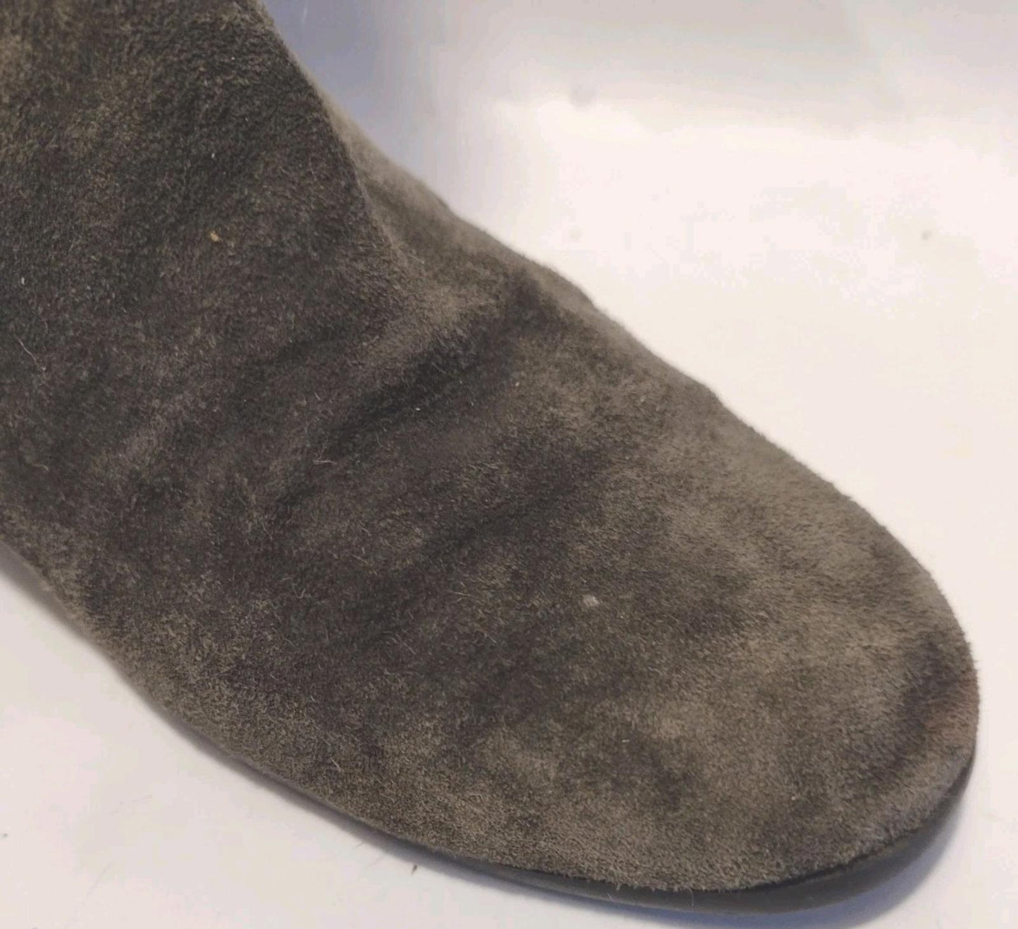 Vintage 90s Fanfares “Estell” Slouch Suede Boots Dark Gray Size 8.5 Soft & Rare