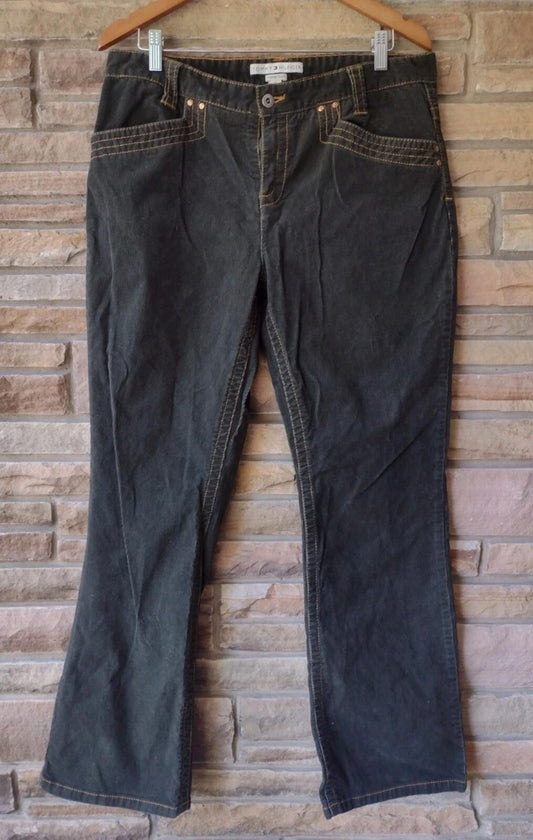 Y2K Tommy Hilfiger Hipster Boot Micro Cord Pants 14 Dark Green 2004