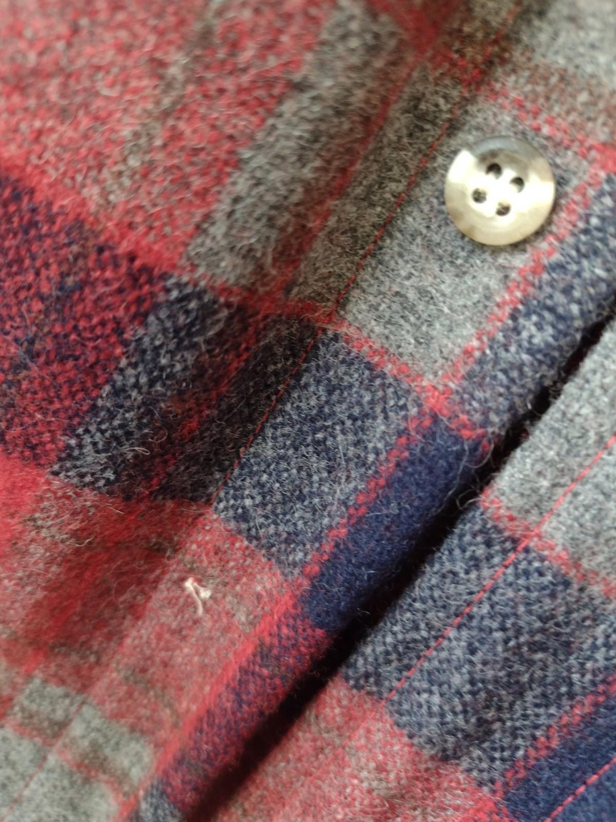 Vintage 70s Oleg Cassini Wool Plaid Shirt L Korea Single Needle Tailoring EUC