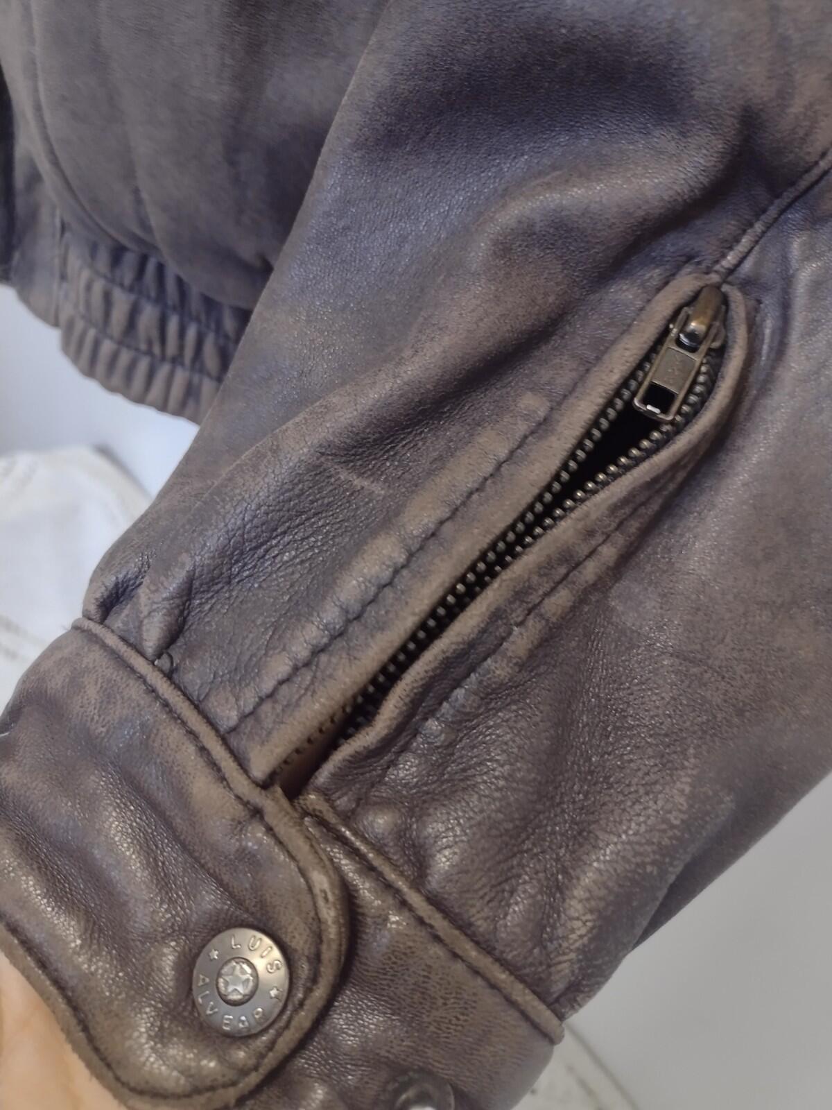 80s Luis Alvear Lamb Leather Bomber L Korea Soft Patina