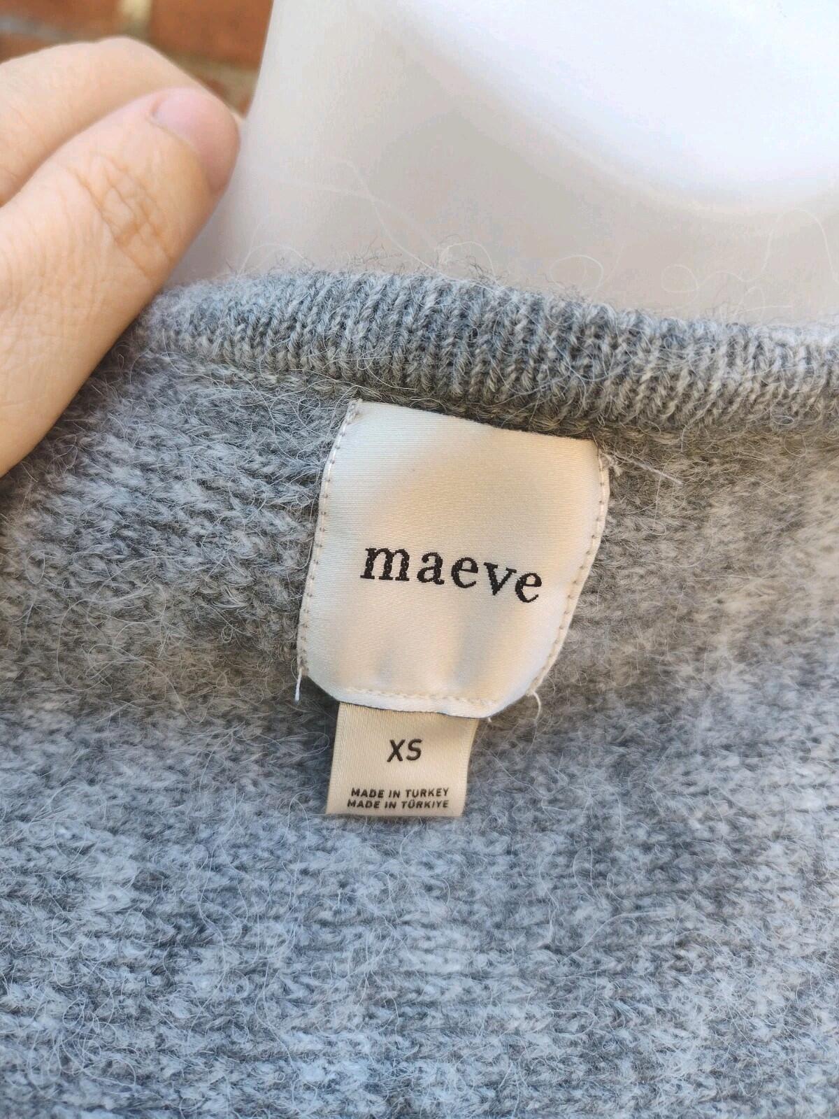 Maeve Anthropologie Gray Rhinestone Button Peplum Cardigan Sweater XS