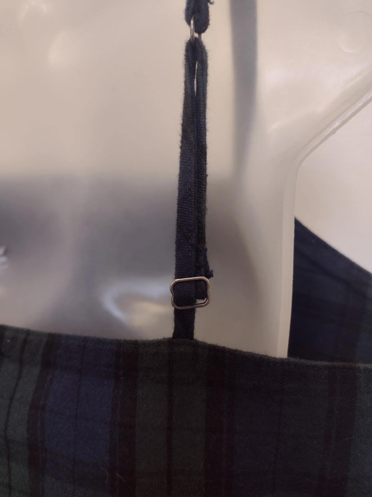 2011 Hollister Plaid Jumper Dress Side Zip Cotton Flannel Sz L Adj. Straps