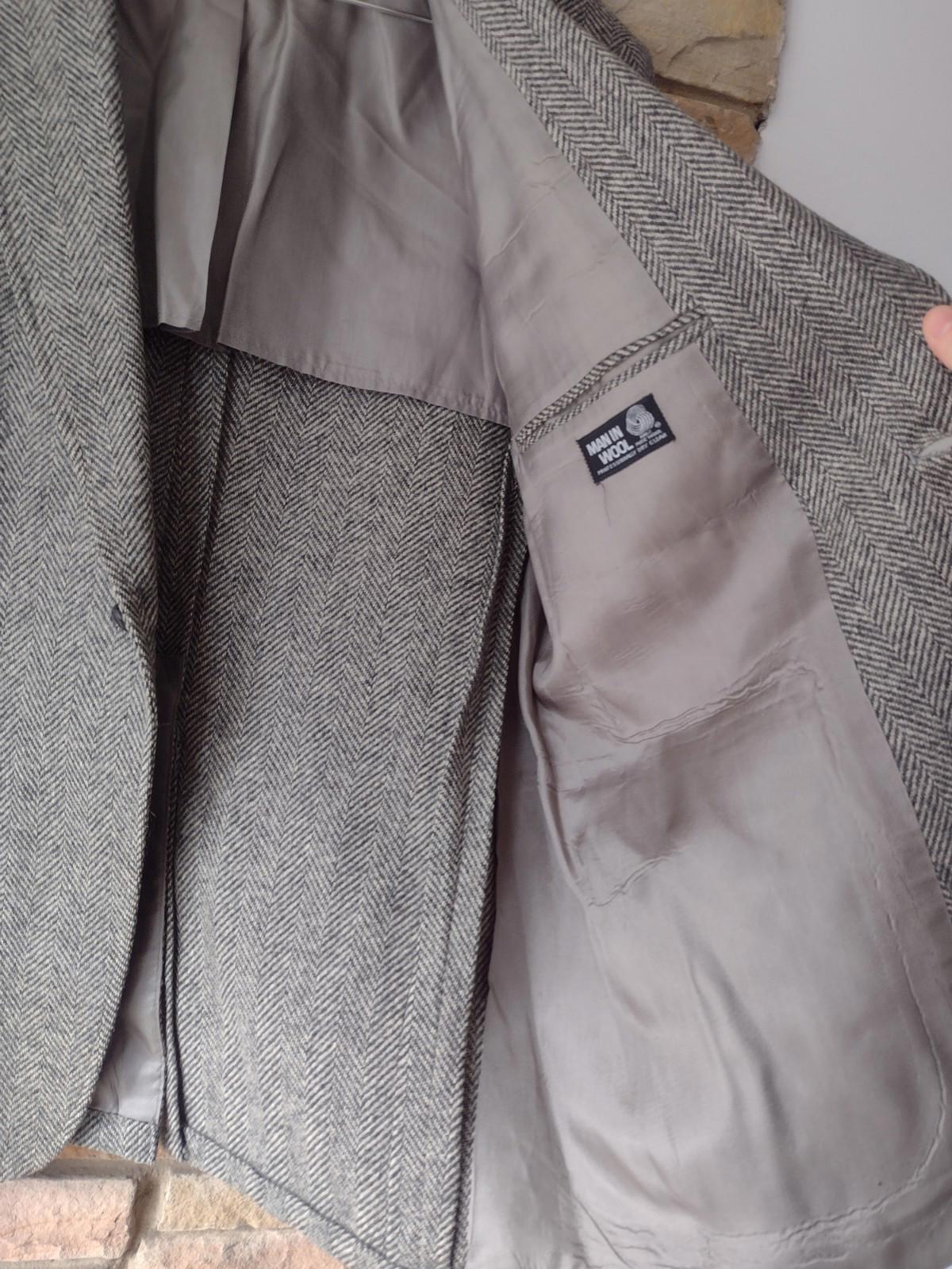 Vintage Shuttler's Menswear Wool Herringbone Tweed Blazer Jacket Size L USA