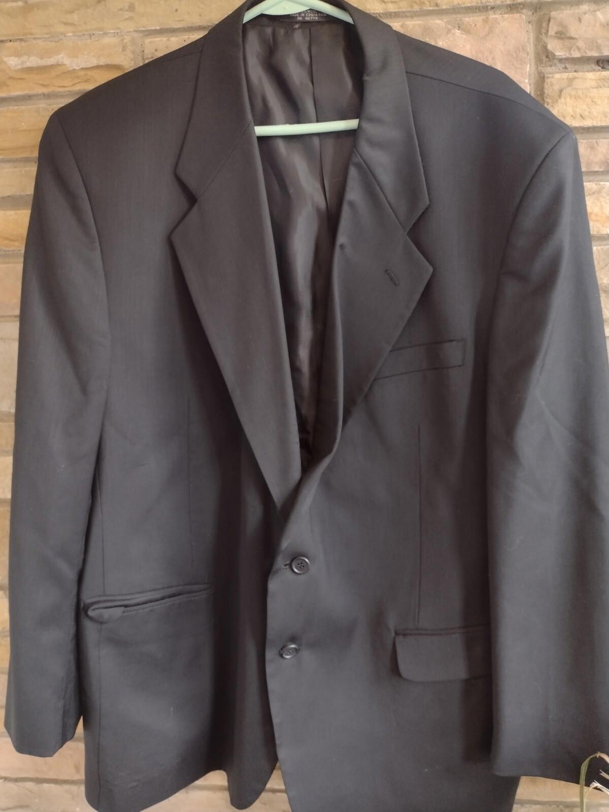 Oleg Cassini Black Fine Wool Sport Coat Size 46  Suit Jacket
