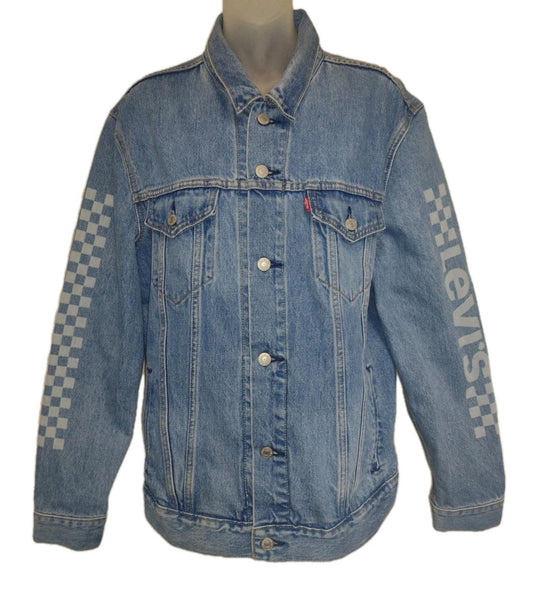 Levi's Men's Motorcross Legend Trucker Racing Jean Jacket Sz L Denim Weathered