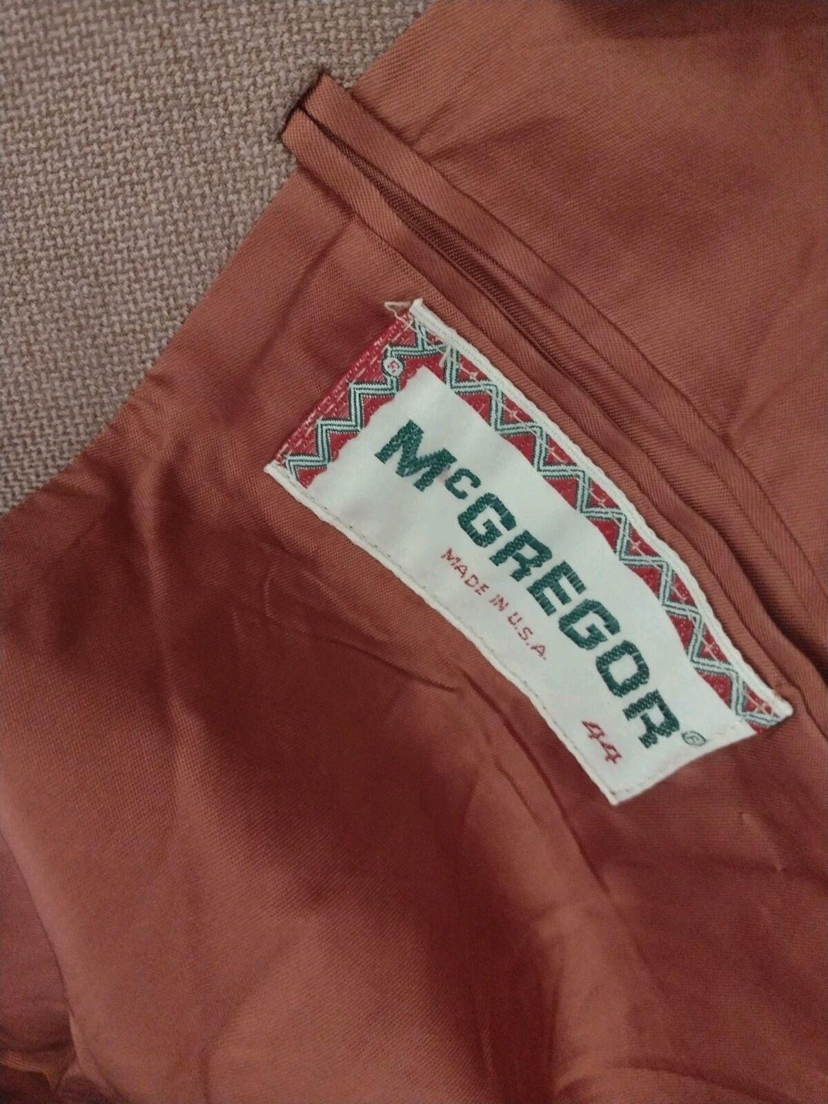 True Vintage McGregor Jacket 60s 70s Brick Red USA Made Button Up Sz 44 Lined