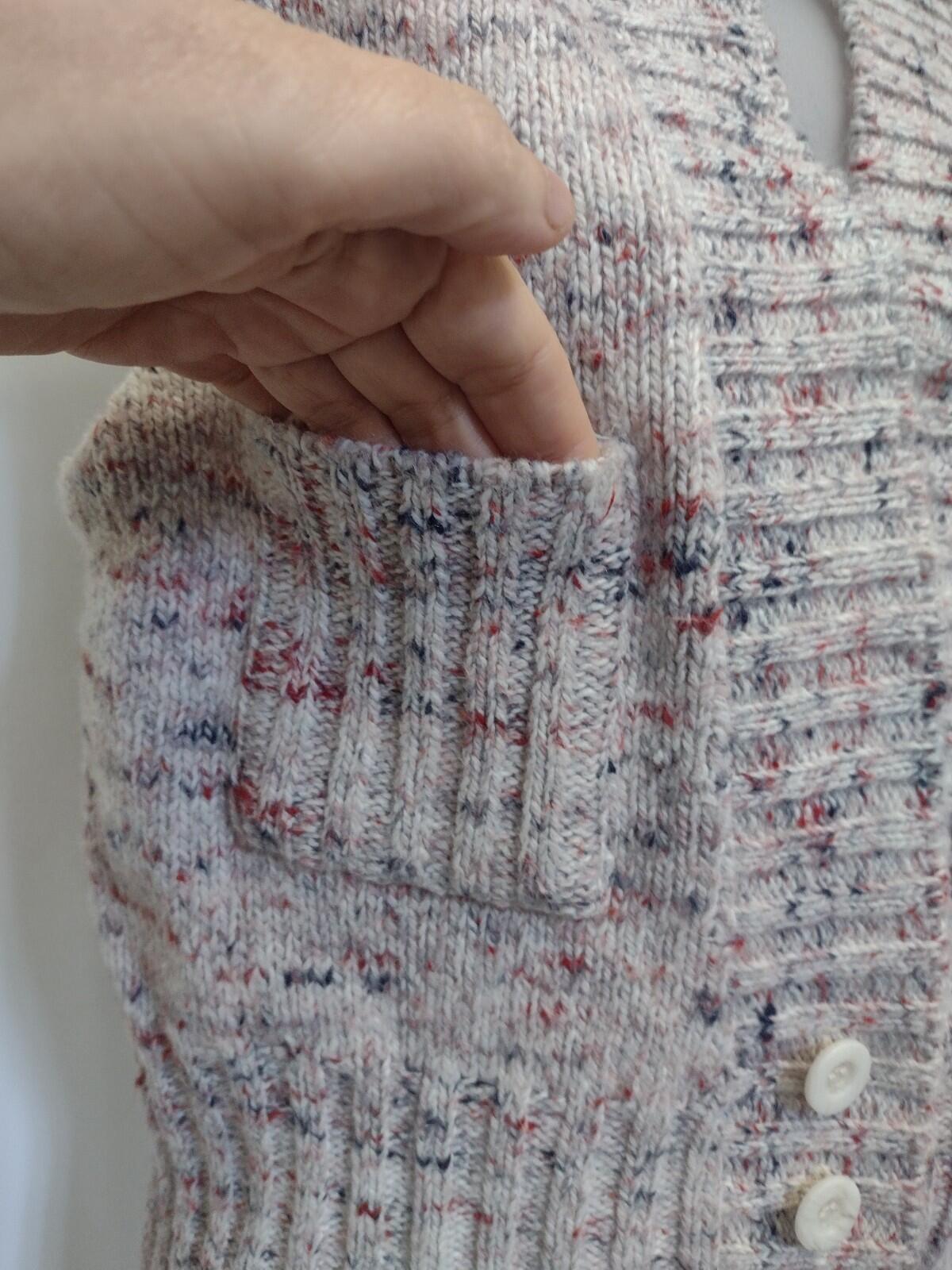 Vintage Sears Flecked Knit Sweater Vest Cardigan Sz MediumClassic late 1970s