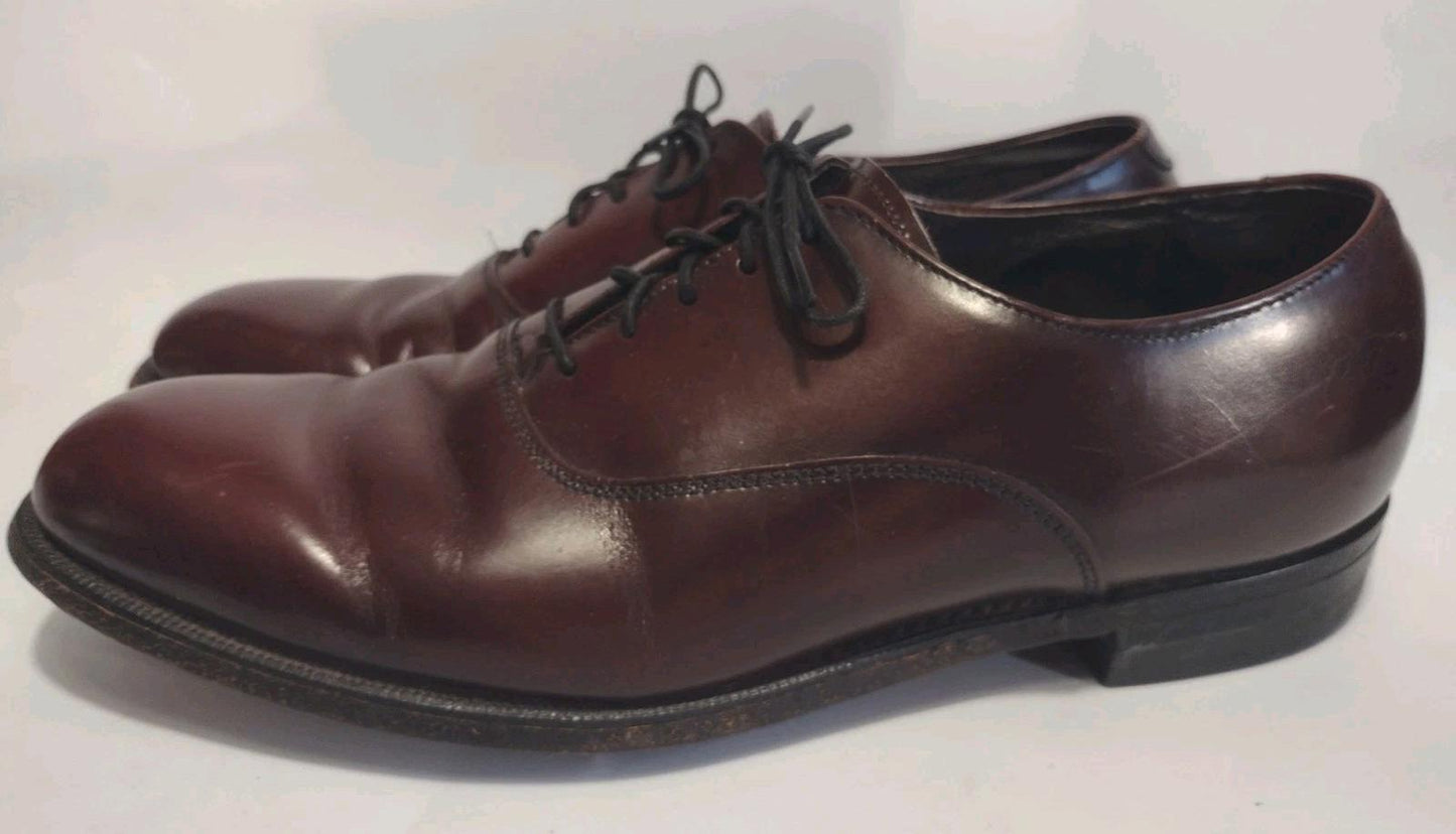 Vintage Hanover Masterflex Oxford 8.5 D/B All Leather USA Cap Toe DressBurgundy