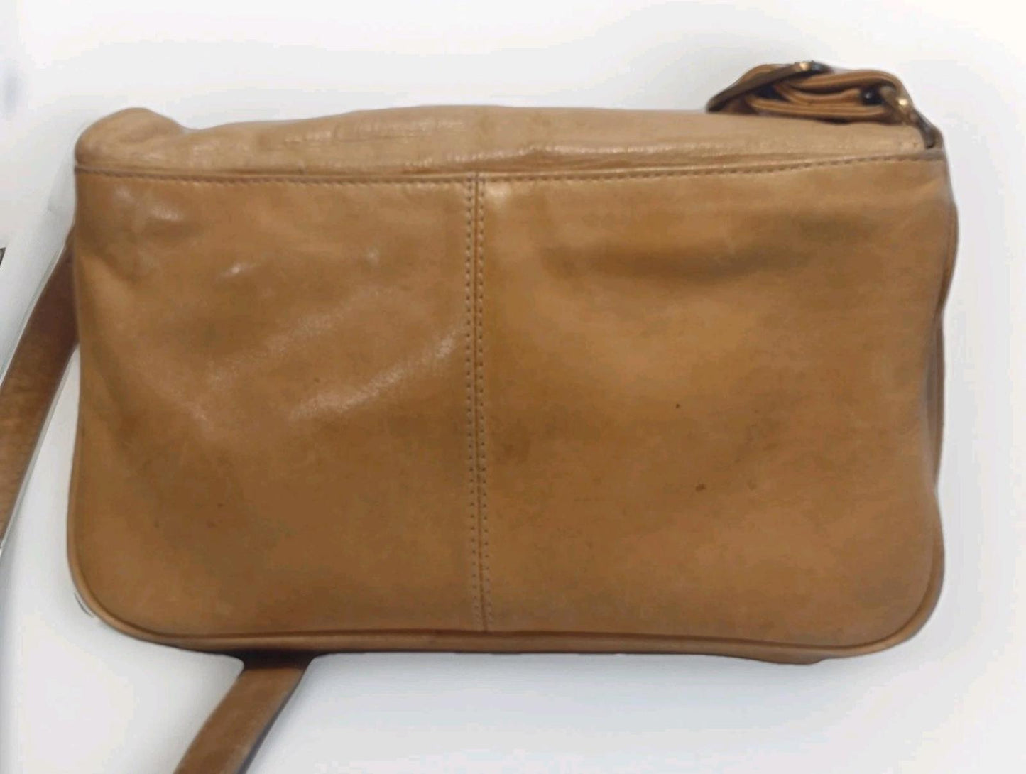 Vintage Chaos Distressed Leather Shoulder Bag India 3 Compartments Y2K Utility