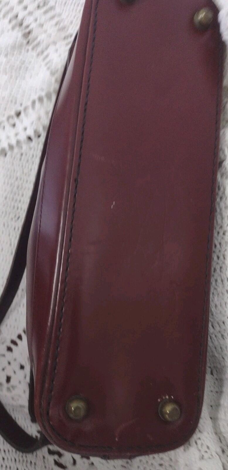 Vintage 70s John Romaine Oxblood Leather Shoulder Bag Crest Logo Brass Feet 12x8