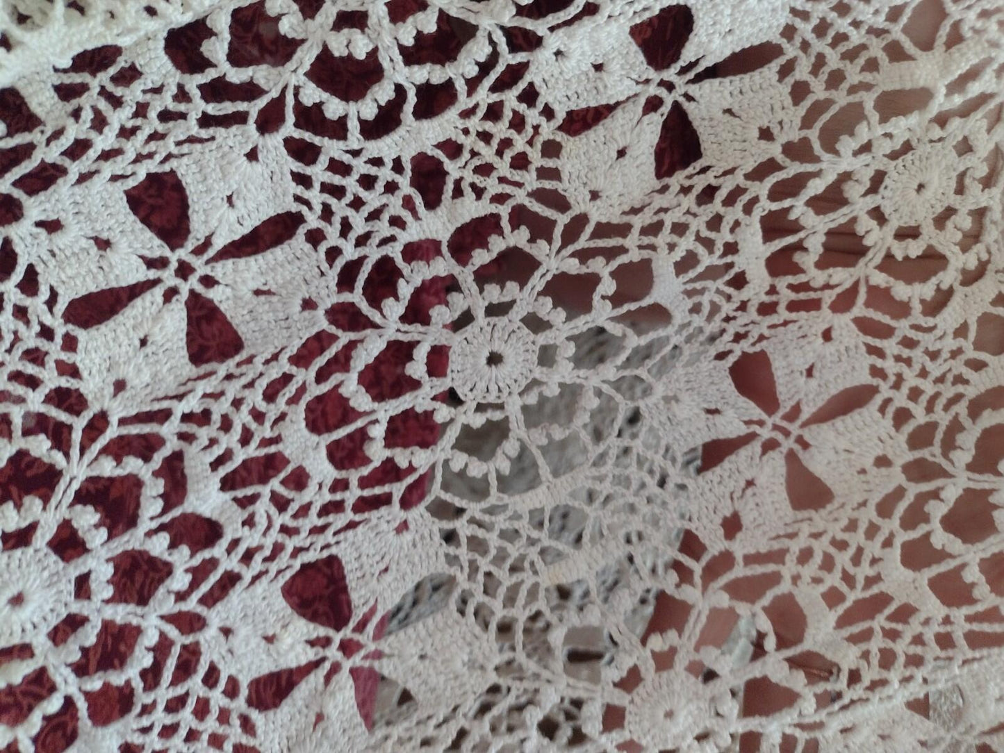 Vintage 40s-60s Crochet Lace Tablecloth + 5 Doilies/Runners Lot White & Ecru