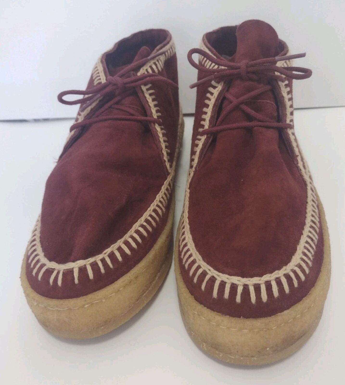 Laidback London Shenje Burgundy Suede Boots Women’s 39 Handmade Crepe Sole