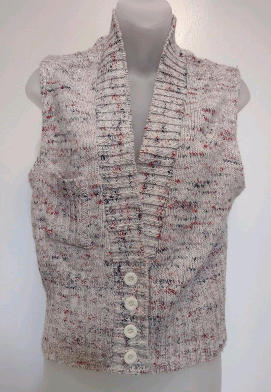 Vintage Sears Flecked Knit Sweater Vest Cardigan Sz MediumClassic late 1970s
